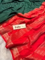 Mangala Varnam (Mysore crepe silk) - Emerald green - Image 8