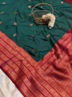 Kamakshi (Soft silk) - Emerald green - Image 2