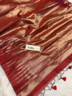 Athmika (Raw tissue silk) - Burnt Orange - Image 6