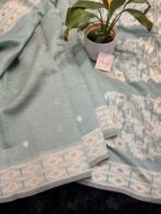 Pallavi (Muga - Jamdani) - Sky blue