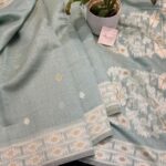 Pallavi (Muga - Jamdani) - Sky blue