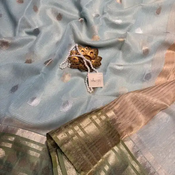 Swapnam (Silk cotton) - Aqua blue
