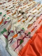 Warli whisperers (Cotton) - Orange - Image 3