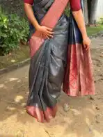 Sundhari (Semi silk) - Navy blue - Image 7