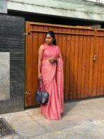 Sunlit stripes (Shimmer georgette) - Dusty rose - Image 3