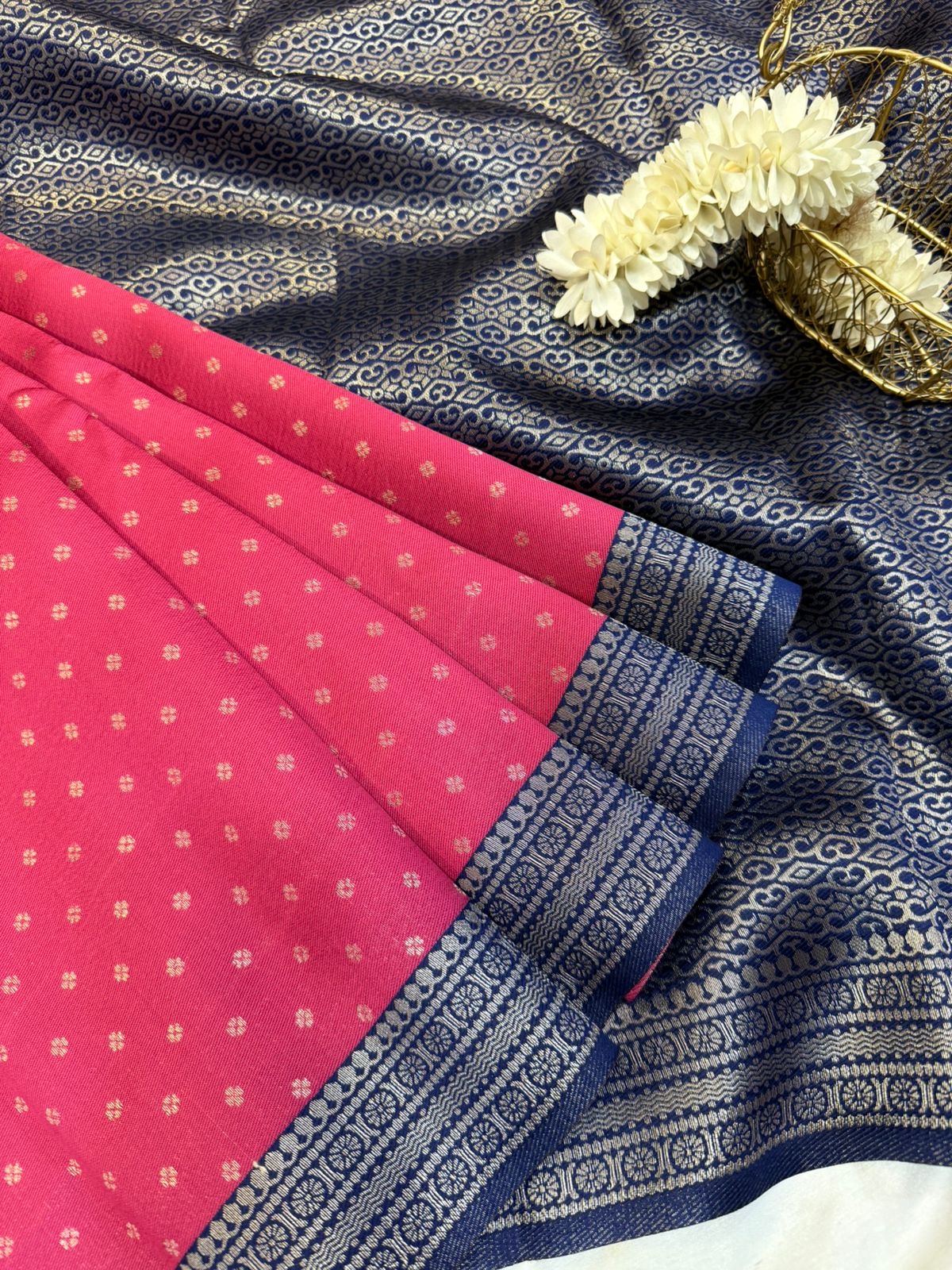 Sivakami (Semi silk) – Hot pink