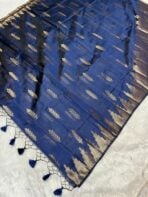 Athmika (Raw tissue silk) - Navy blue - Image 3