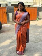 Sundhari (Semi silk) - Orange - Image 7