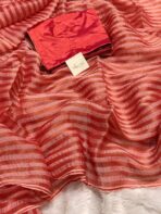 Sunlit stripes (Shimmer georgette) - Dusty rose - Image 7