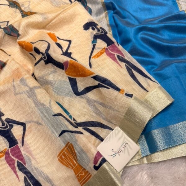 Warli whisperers (Cotton) - Royal blue