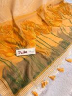 Hello Spring ( Muga cotton) - Yellow - Image 4