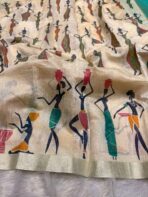 Warli whisperers (Cotton) - Sea Green - Image 3