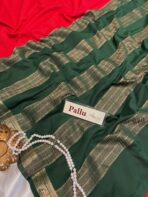 Mangala Varnam (Mysore crepe silk) - Vermilion red - Image 5