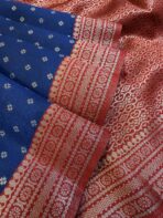 Sivakami (Semi silk) - Royal blue - Image 4