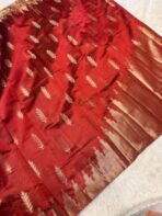 Athmika (Raw tissue silk) - Burnt Orange - Image 4
