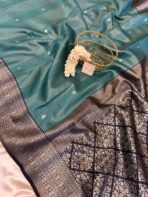 Sundhari (Semi silk) - Teal - Image 2
