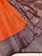 Sundhari (Semi silk) - Orange - Image 6