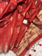 Athmika (Raw tissue silk) - Burnt Orange - Image 5