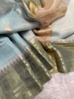 Swapnam (Silk cotton) - Aqua blue - Image 2
