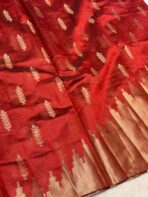Athmika (Raw tissue silk) - Burnt Orange - Image 3