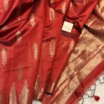 Athmika (Raw tissue silk) - Burnt Orange