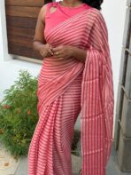 Sunlit stripes (Shimmer georgette) - Dusty rose - Image 2