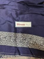 Sindhooram (Viscose Raw silk) - Navy - Image 7