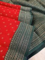 Sivakami (Semi silk) - Vermilion red - Image 3