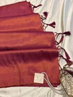 Banarasi soft silk in Wine
