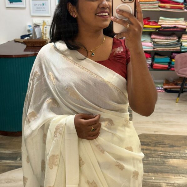 Aandal (Viscose dola silk) - Ivory