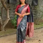 Sundhari (Semi silk) - Navy blue