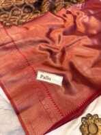 Manjari (Semi silk) - Burnt coffee brown - Image 5