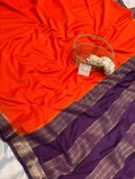 Mangala Varnam (Mysore crepe silk) - Rust Orange - Image 2