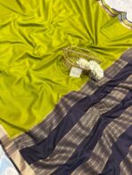 Mangala Varnam (Mysore crepe silk) - Parrot green - Image 3