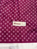 Block printed Raw silk - Wine - Image 5