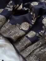 Sindhooram (Viscose Raw silk) - Navy - Image 3