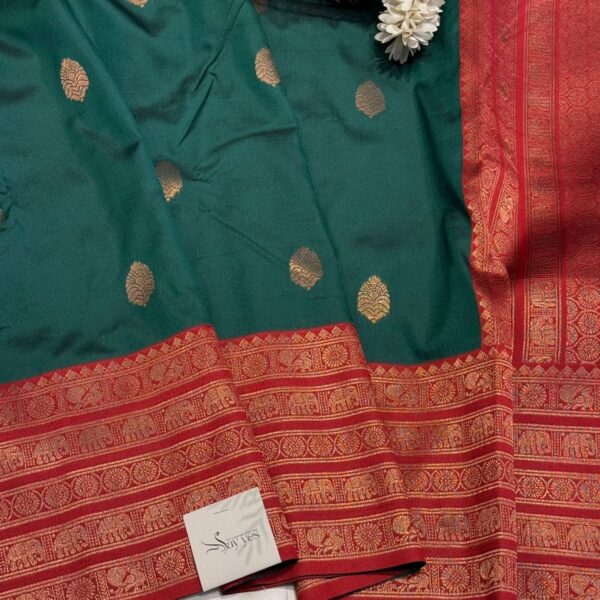 Kamakshi (Soft silk) - Emerald green