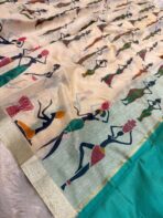 Warli whisperers (Cotton) - Sea Green - Image 2