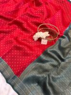 Sivakami (Semi silk) - Vermilion red - Image 2