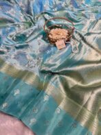 Meher (Banaras soft silk) - Sky blue