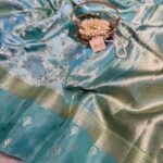 Meher (Banaras soft silk) - Sky blue