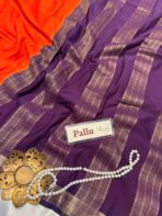 Mangala Varnam (Mysore crepe silk) - Rust Orange - Image 5