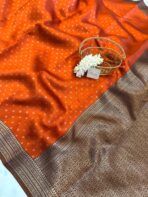Sivakami (Semi silk) - Rust Orange - Image 2