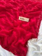 Zareen (Designer Georgette) - Red - Image 7