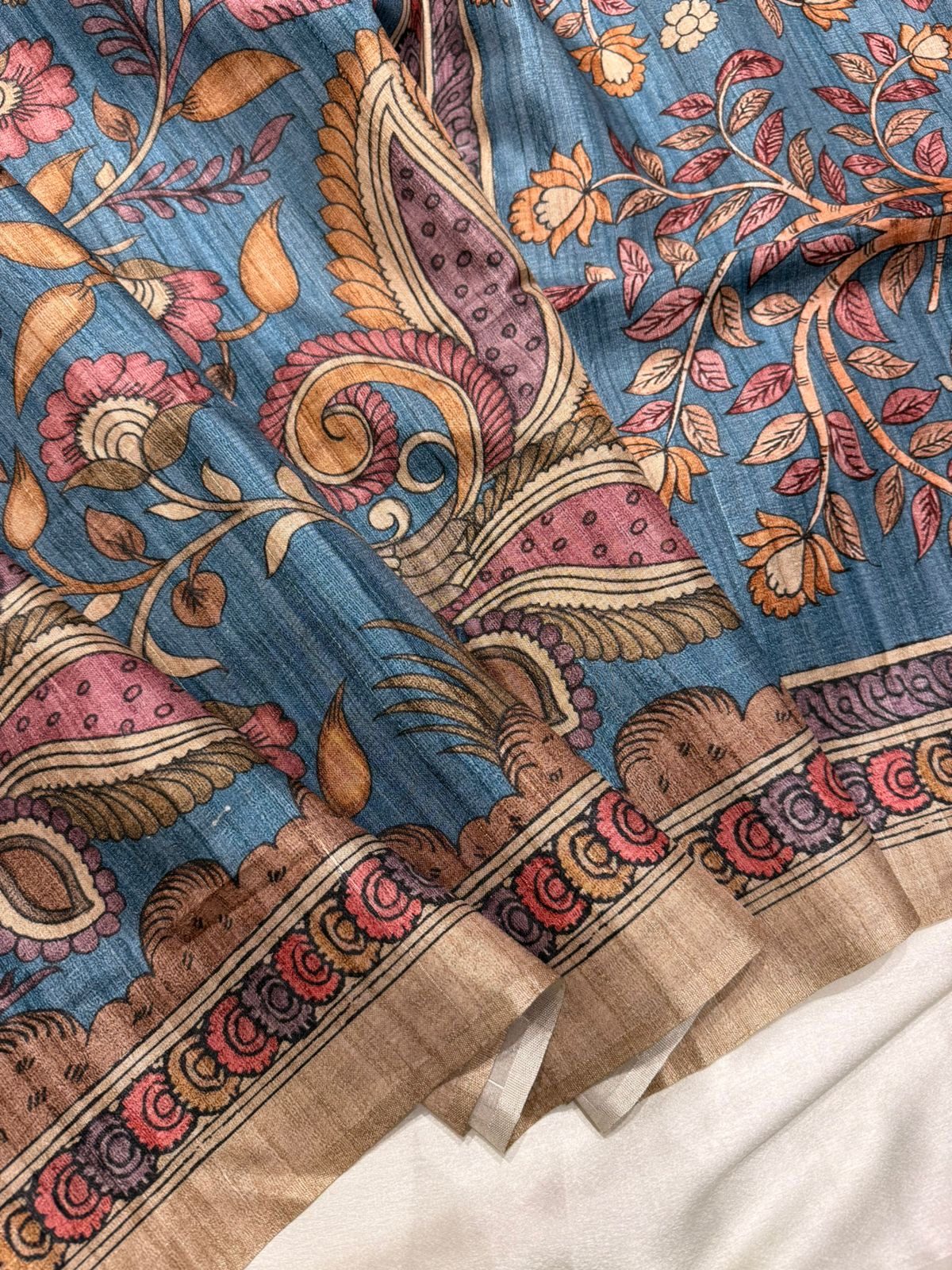 25f53af1-05f2-4f3d-96e9-092becd073e0 Kanika (Printed Semi Tussar) - Blue - Image 1