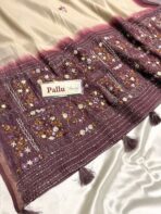 Clara (Embroidered Linen) - Wine - Image 3