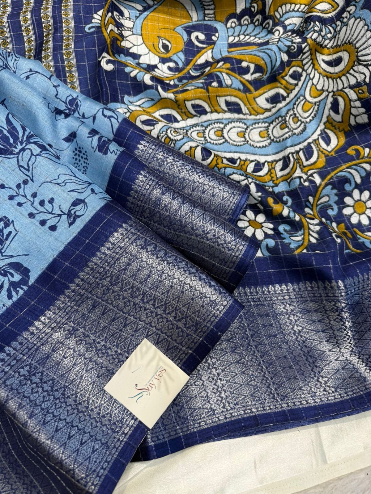 2d7c1f05-5bec-4774-9644-c7453040d19d Smrithi (Dola silk) - True blue - Image 1