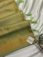 Banarasi soft silk in Pista green