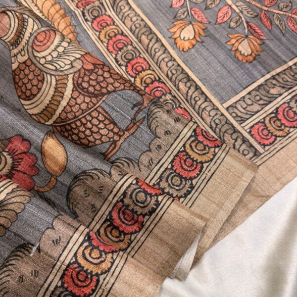 Kanika (Printed Semi Tussar) -   Grey