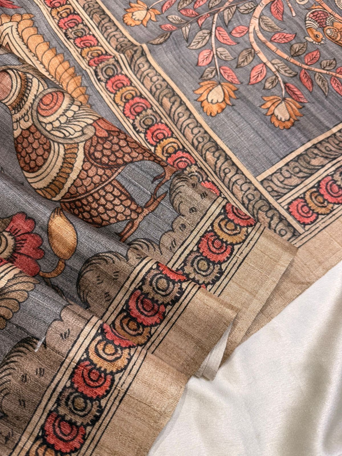 404fdff5-ced0-44cb-913e-d1afd83c3267 Kanika (Printed Semi Tussar) - Grey - Image 1